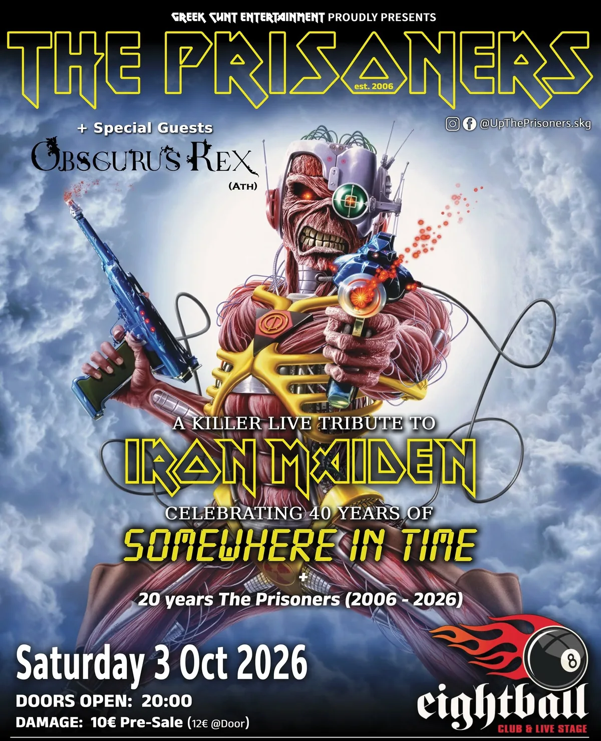 The Prisoners — 20 Years Anniversary / 40 Years Somewhere in Time — 3 Οκτωβρίου 2026, Eightball Live Stage, Θεσσαλονίκη